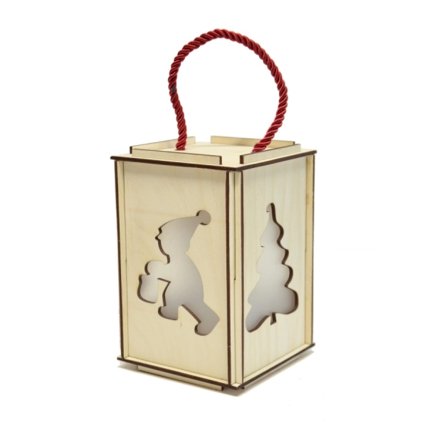 drewniany lampion adwentowy roraty decoupage