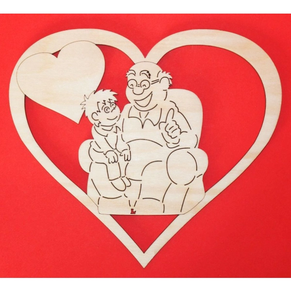 Drewniana laurka w kształcie serca do decoupage