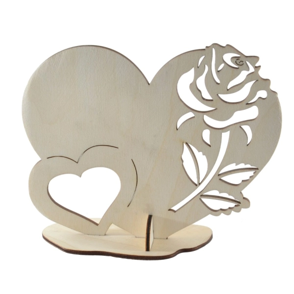 Serce laurka dla mamy, drewniana laurka, prezent dla mamy