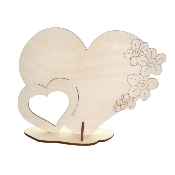 Serce laurka dla mamy, drewniana laurka, prezent dla mamy