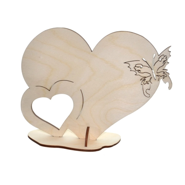 Serce laurka dla mamy, drewniana laurka, prezent dla mamy