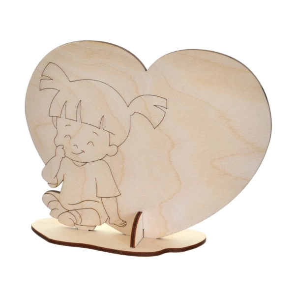 Serce laurka dla mamy, drewniana laurka, prezent dla mamy