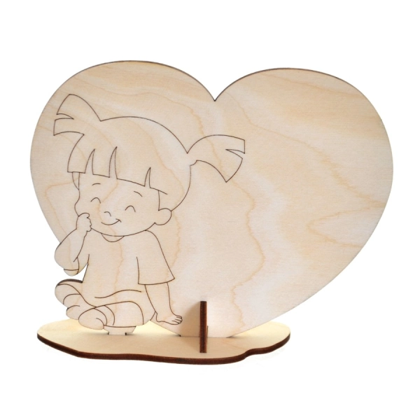 Serce laurka dla mamy, drewniana laurka, prezent dla mamy