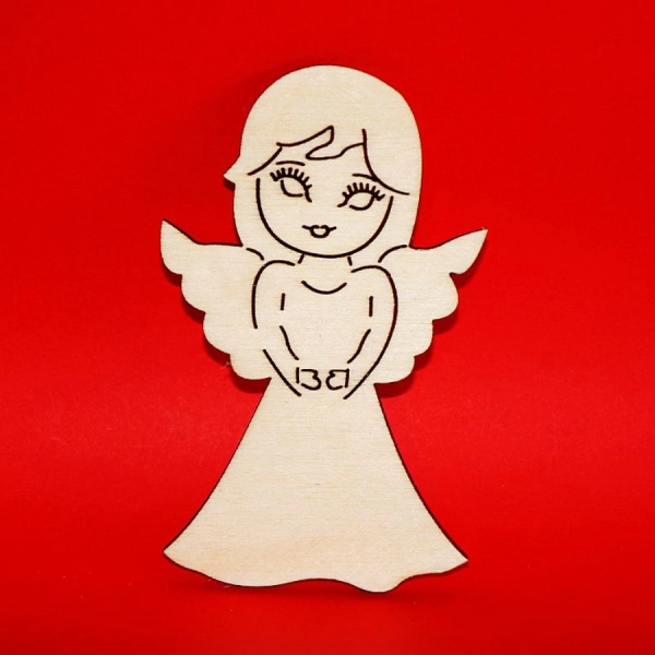 Drewniany magnes ANIOŁEK do zdobienia N33