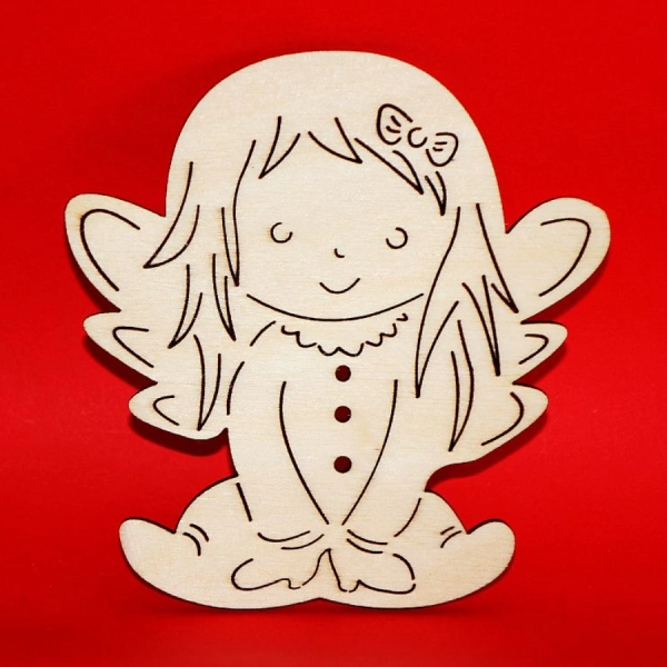 Drewniany magnes ANIOŁEK do zdobienia N34