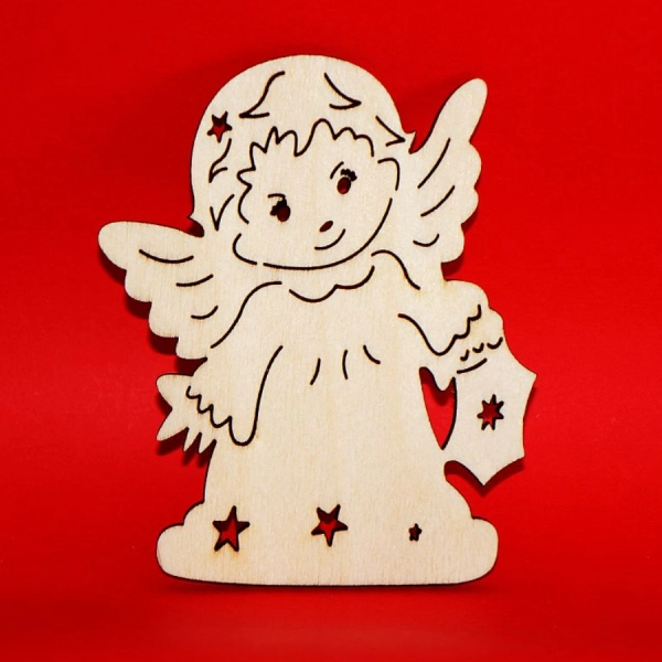 Drewniany magnes ANIOŁEK do zdobienia N35