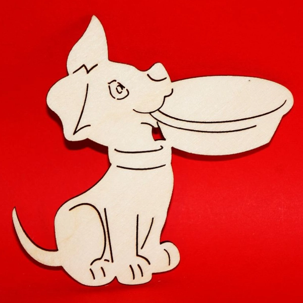 Drewniany magnes PIES do zdobienia N40