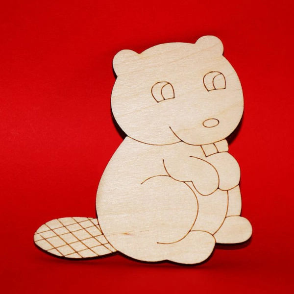 Drewniany magnes BÓBR do zdobienia N42