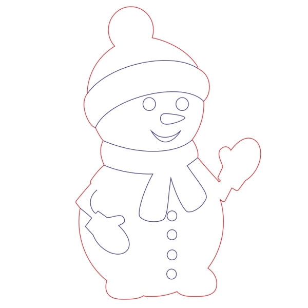 Drewniany magnes BAŁWANEK N2