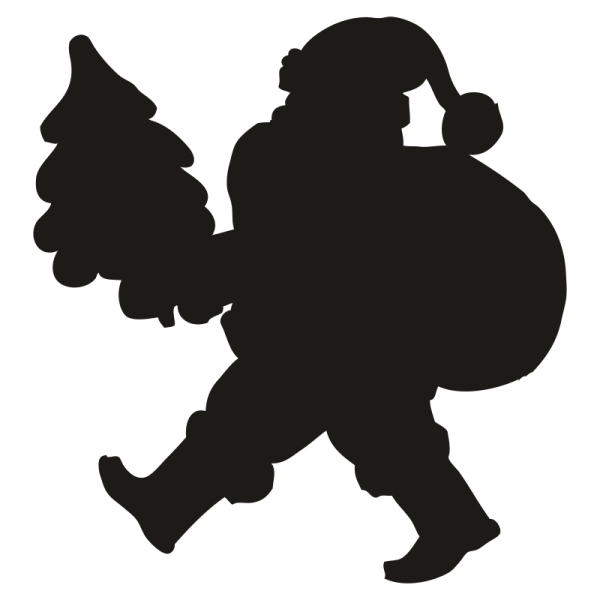 Drewniany magnes Mikołaj z choinką