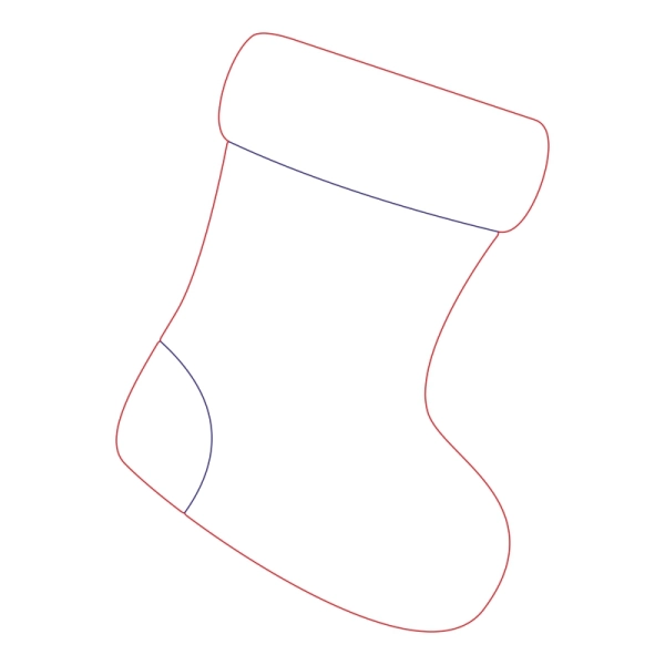 Drewniany magnes Świąteczna skarpetka