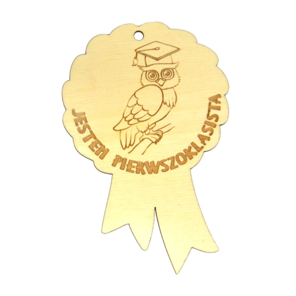 Drewniany medal zawieszka "Sowa"