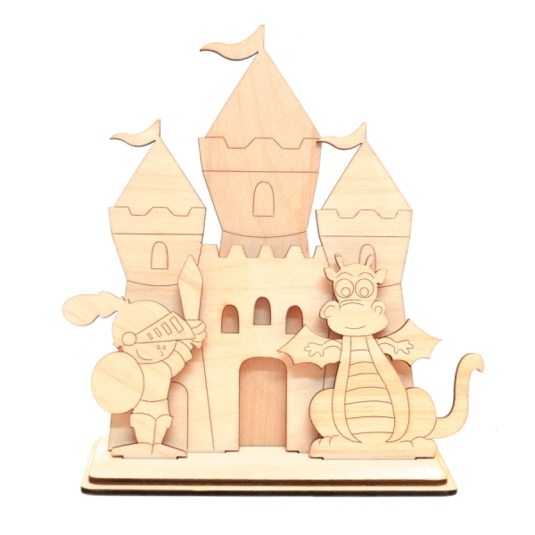 Drewniany zamek zestaw do zdobienia