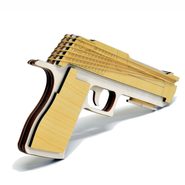 pistolet na gumki, drewniany pistolet na gumki, drewniany pistolet zabawka