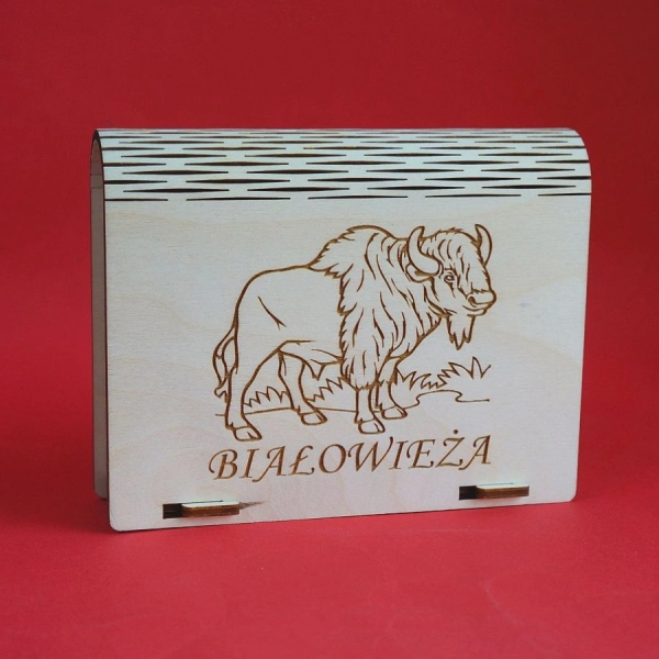 Drewniane pudełko zamykane małe "Białowieża"