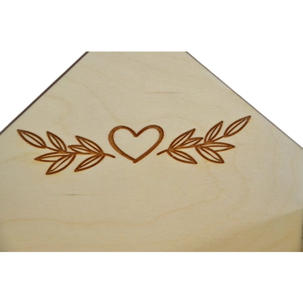 Drewniane pudełko KOPERTA z grawerem