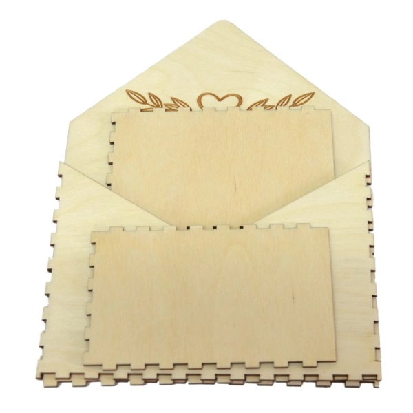 Drewniane pudełko KOPERTA z grawerem