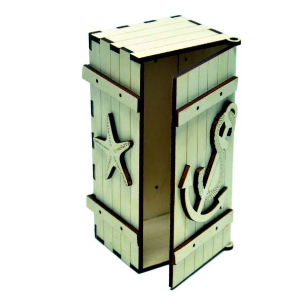 drewniana skrzyneczka, mini kuferek morski, pudełko na drobiazgi