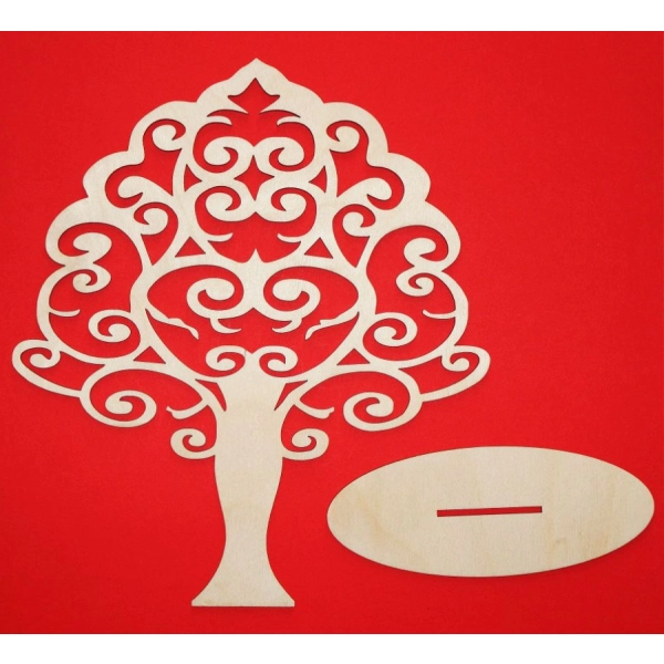 Drewniane drzewko na biżuterie