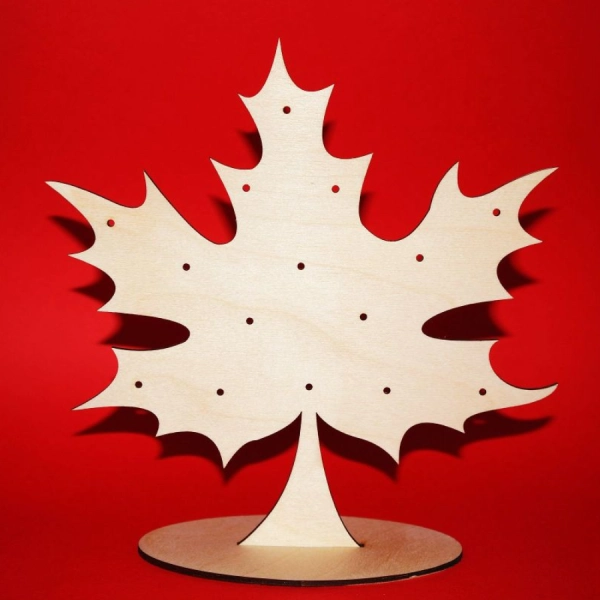 Drewniana "Liść" na biżuterie