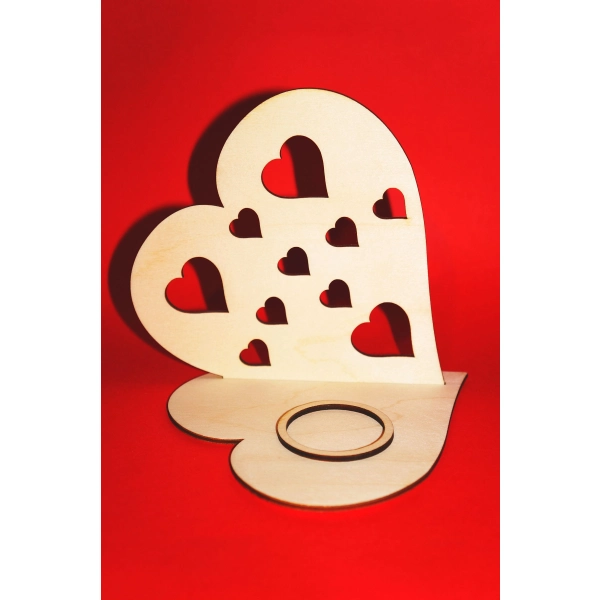 Świecznik na Walentynki w kształcie serca, oryginalna ozdoba walentynkowa, Ozdoby walentynkowe