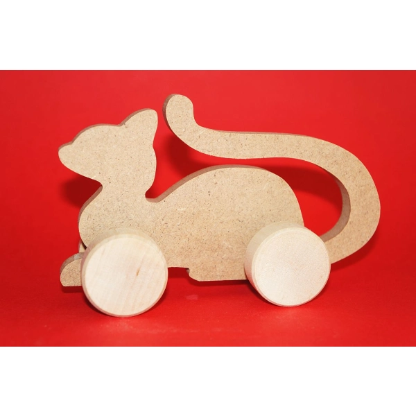 Zabawka na kółkach MDF "Kot"