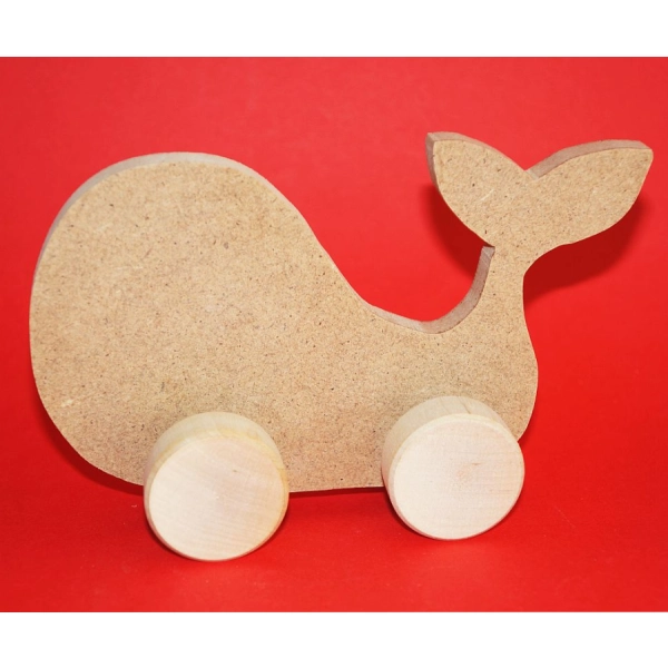 Zabawka na kółkach MDF "Wieloryb"