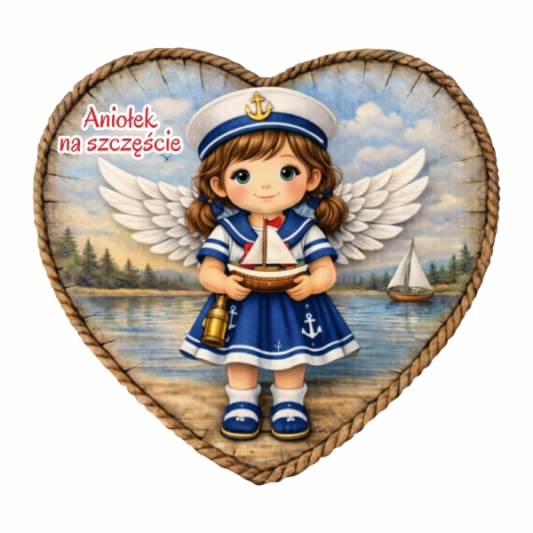 Drewniany Aniołek - marynistyczny N1