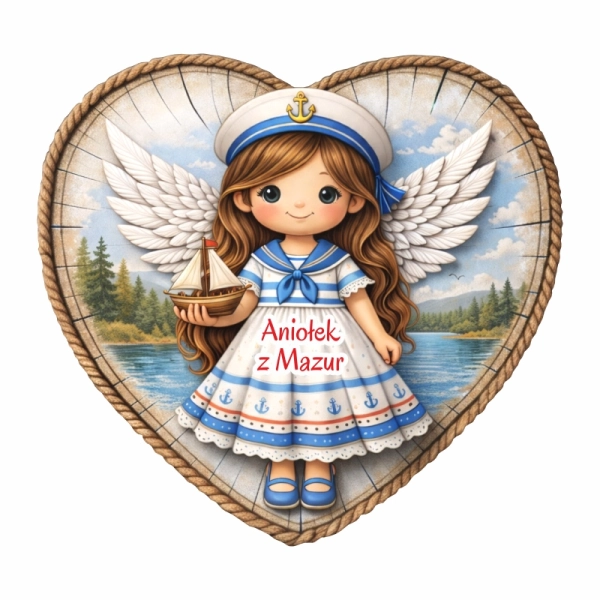 Drewniany Aniołek - marynistyczny N6