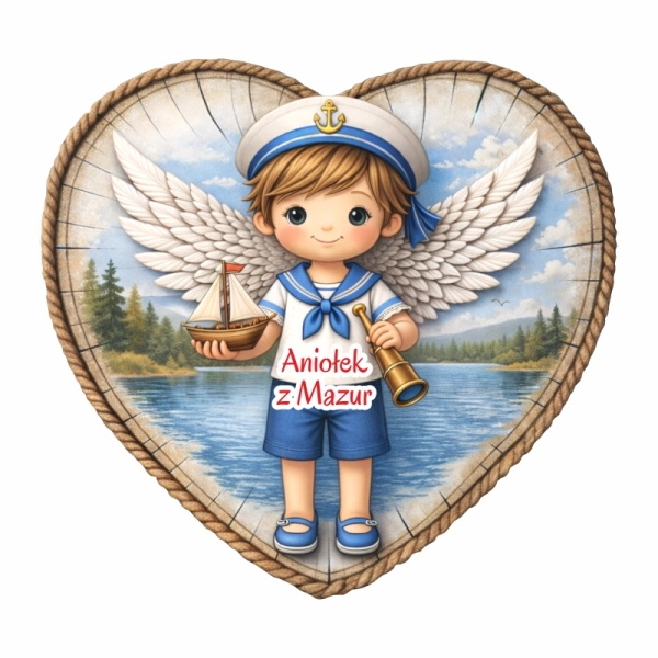 Drewniany Aniołek - marynistyczny N7