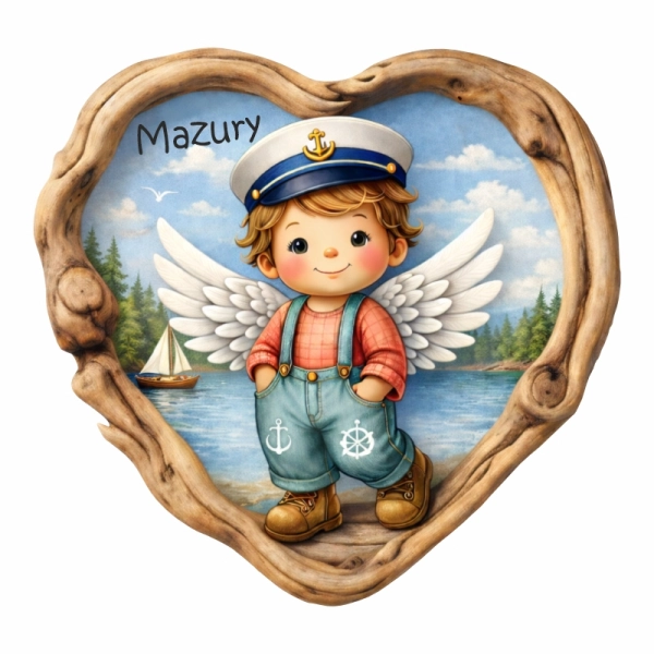 Drewniany Aniołek - marynarz w sercu N4