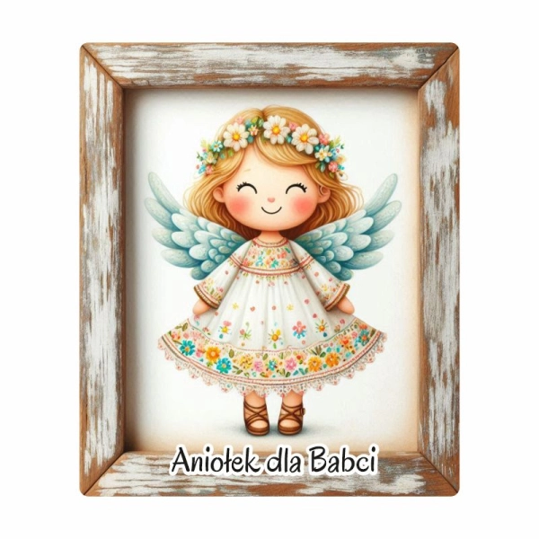 Drewniany magnes dla Babci - MIX Aniołków