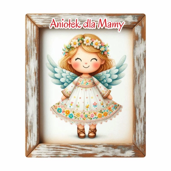 Drewniany magnes dla Mamy - MIX Aniołków