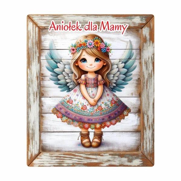 Drewniany magnes dla Mamy - MIX Aniołków