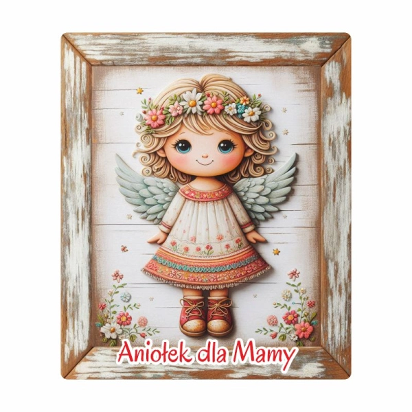 Drewniany magnes dla Mamy - MIX Aniołków