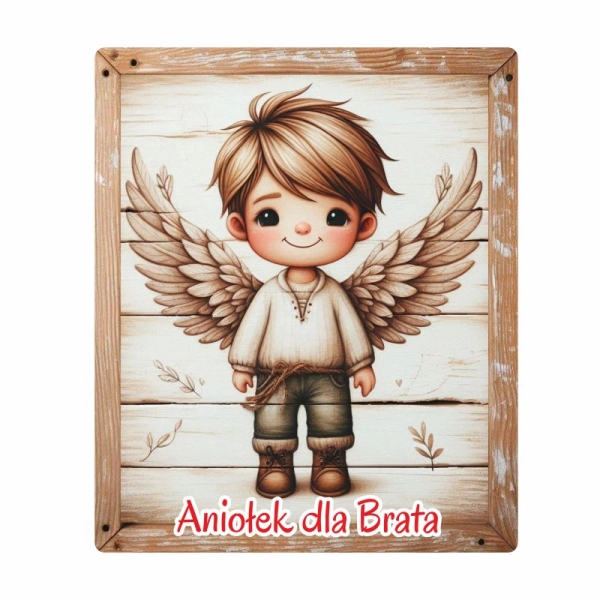 Drewniany magnes dla Brata - MIX Aniołków