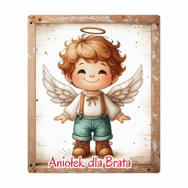 Drewniany magnes dla Brata - MIX Aniołków
