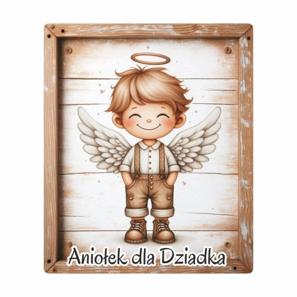 Drewniany magnes dla Dziadka - MIX Aniołków