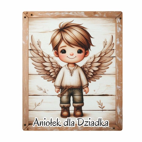 Drewniany magnes dla Dziadka - MIX Aniołków