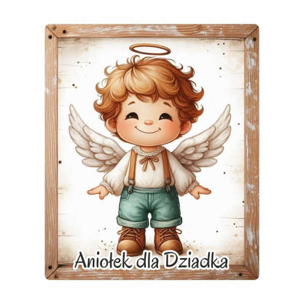 Drewniany magnes dla Dziadka - MIX Aniołków