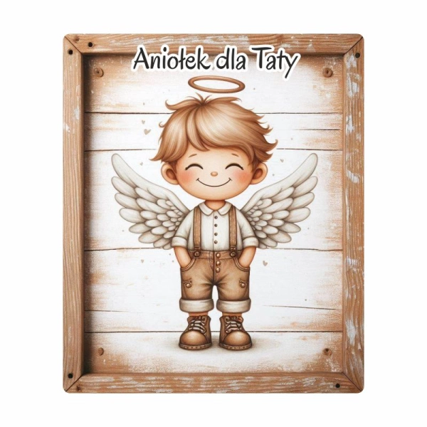 Drewniany magnes dla Taty - MIX Aniołków