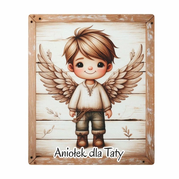 Drewniany magnes dla Taty - MIX Aniołków