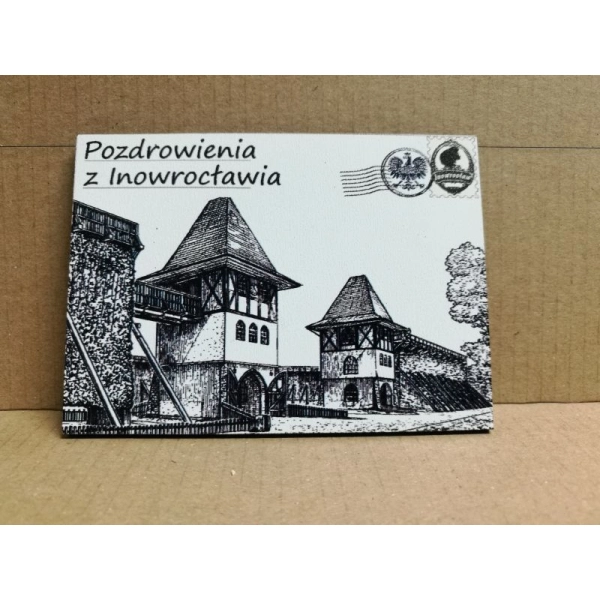 Magnes BRAMA INOWROCŁAW czarno-biała