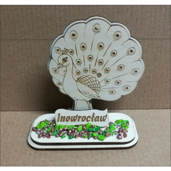 Paw grawerowany na podstawce