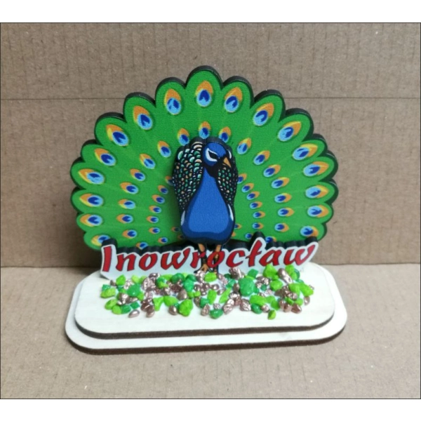 Paw kolorowy na podstawce