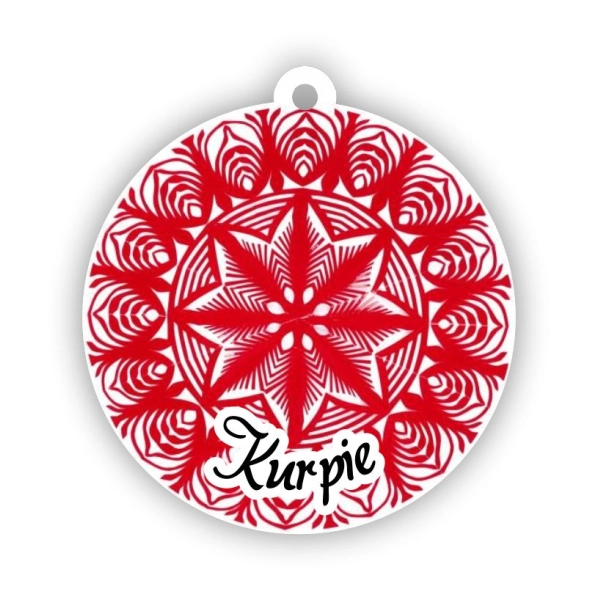 Drewniany Brelok Wycinanka Kurpiowska