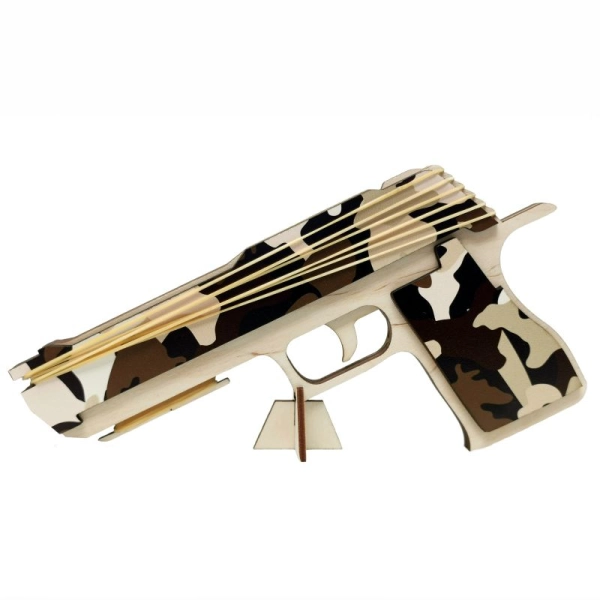 Pistolet na gumki MORO CZARNO-BRĄZOWE + GRATIS