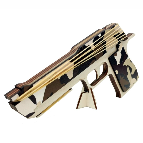 Pistolet na gumki MORO CZARNO-BRĄZOWE + GRATIS