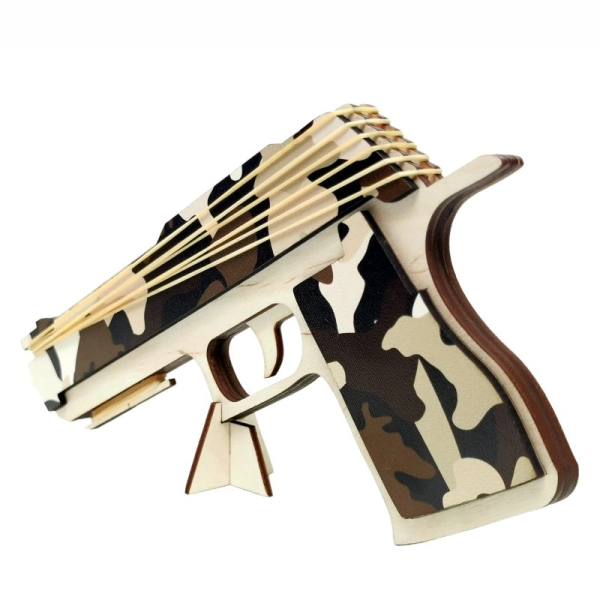 Pistolet na gumki MORO CZARNO-BRĄZOWE + GRATIS