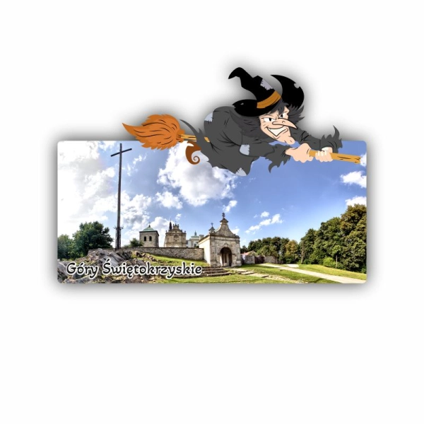 magnes czarownica, pamiątki góry świętokrzyskie, panorama z czarownicą